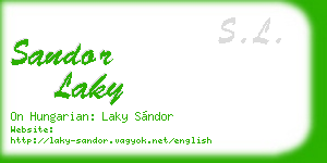 sandor laky business card