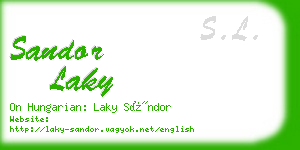 sandor laky business card